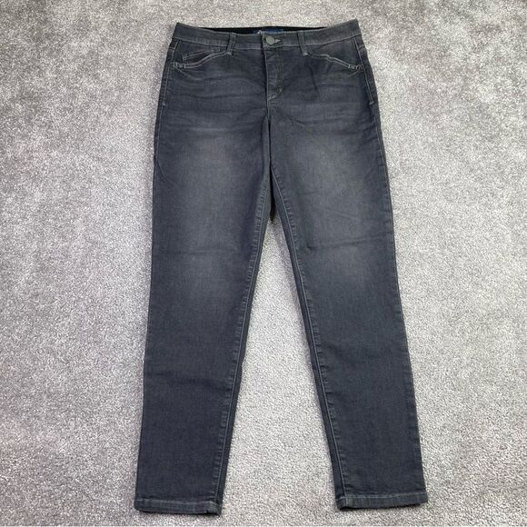 Democracy Jeans Women’s 10 Gray Skinny Mid-Rise Stretch Ab Solution Mesh Panel - Picture 1 of 13